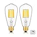 CRLight 10W Dimmable LED Edison Bulb 100W Equivalent 1000Lumen 3000K Soft White, E26 Medium Base ST64 Antique LED Filament Light Bulbs, Smooth Dimming Version, 2 Pack