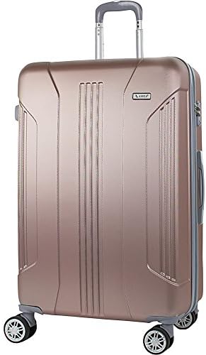 Amka Sierra 30" Expandable Hardside Checked Spinner Luggage (Rose Gold)