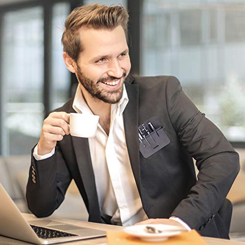 Wisdompro Pocket Protector, 3 Pack PU Leather Heavy Duty Pen Holder