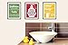 Bathroom Decor & Funny Quotes | Set of Four Photos 8x10 Unframed | Colorful Bathroom Art for Wall Decorations | Great Gift for Bathroom Wall Decor