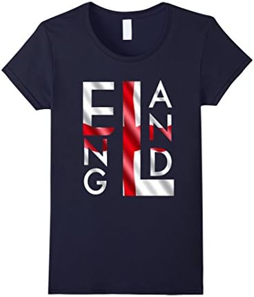 Womens England Flag Shirt Novelty English Team Tee Soccer Football XL Navy