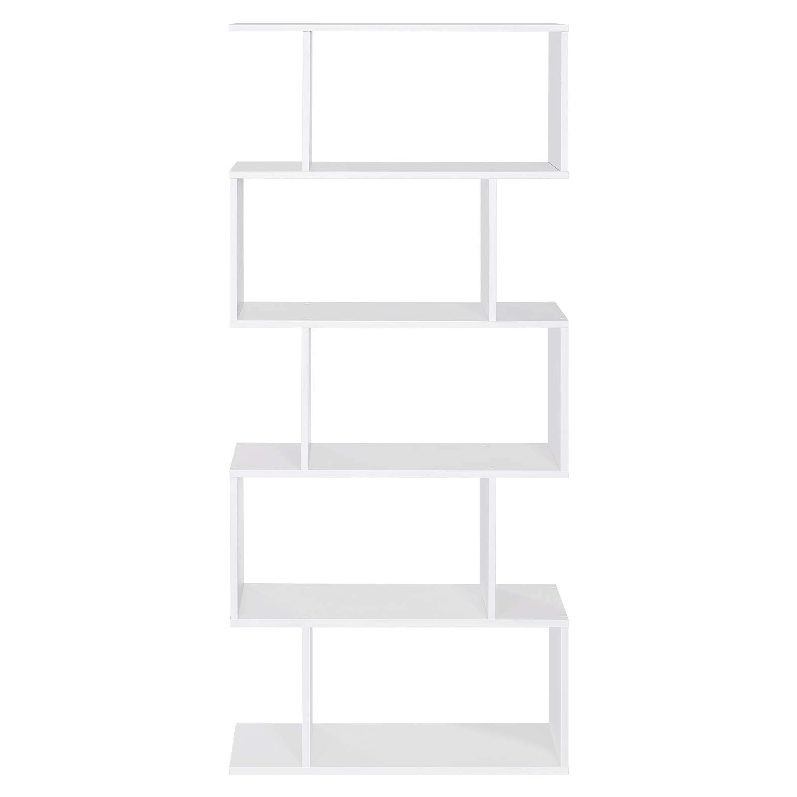 VASAGLE Wooden Bookcase, Display Shelf and Room Divider, Freestanding Decorative Storage Shelving, 5-Tier Bookshelf, White