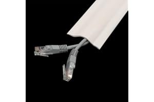 1 Rolls of Self-Adhesive PVC Cord Protector: The Ultimate Floor and Wall Cable Cover for Homes and Offices(White)