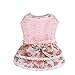 Howstar Pet Dress, Puppy Elegant Lovely Clothes Outfit Party Floral Lace Skirt Soft Warm Sweater (M, Pink)