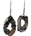 Agate Earrings, Stone Geode Slice w/Center Druzy Crystals, 1-2