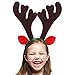 Fascigirl Christmas Antlers Headband, 6Pcs Xmas Headbands for Girls Christmas Party Hair Hoop Holiday Decorations Hair Accessories Birthday Gifts