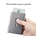 Tatuo 2 Pack Thumb Drive Business Card Holder Stainless Steel Business name Card Case Portable Slide Out name holder Wallet Nice Design pocket for Men and Women(Black/Gray)