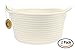 Orino Natural Two Small Cotton Rope Storage Basket with Handles Soft Durable Laundry Toy Pet Storage Nursery Home Decorations Bin (11.81x10.23x6.23 inch, Medium, Off White)