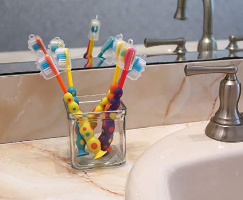 image for Stesa Kids Toothbrush - 5 Pack - Soft Bristles, BPA Free, Suction Cup 