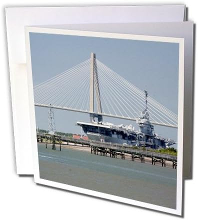 3dRose gc_94258_5 6 x 6-Inch "Sc Ravenel Bridge Yorktown Aircraft Carrier - Us41 Cmi0057 - Cindy Miller Hopkins" - Greeting Card - Image 3
