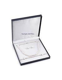 Juego de collar de perlas cultivadas de agua dulce, pulsera y aretes, oro blanco 14K, 18 pulgadas - calidad AAA