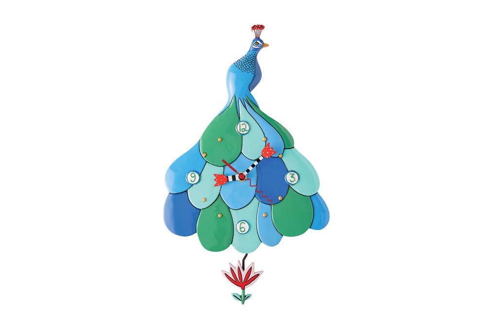 Enesco Allen Designs Peacock Clock Clocks