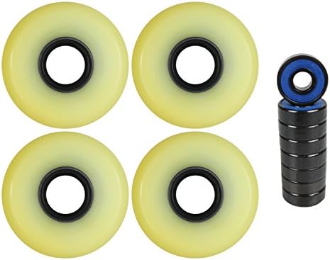 Aggressive Inline Skate Wheels Blank Natural 62mm 95a 4 Pack ABEC 7 Bearings