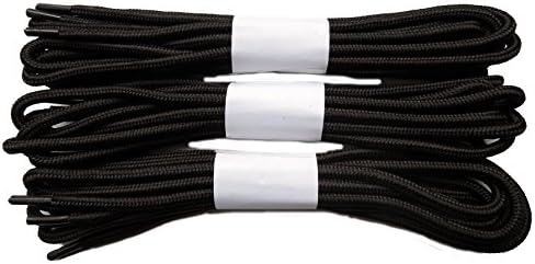 Pack of 3 Pairs Long Round Boot Shoe Laces Punk Oi Black Red White