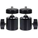 Vastar 2 Packs Mini Ball Head Hot Shoe Mount with 1/4” Screw for Camera, Light Bracket Swivel Screw Tripod Mini Ball Head for Digital SLR Camera Tripod Mount, Camera Camcorder and Other Devices