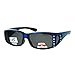 JuicyOrange Womens Polarized Fit Over Glasses Sunglasses Rhinestone Rectangular Frame Blue