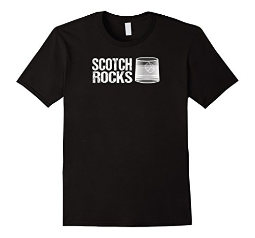Mens Scotch Rocks T-shirt Scotch Drinking Tee 2XL Black