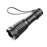 OxyLED OxyWild MD50 Super Bright LED Flashlight Bundle with Rechargeable Batteries, AC Charger, Charging Base and White Tube, Black