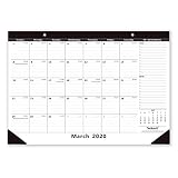 Nekmit 2020 Monthly Desk Pad Calendar, March 2020 - June 2021 Wall Calendar, Ruled Blocks, 16-3/4 x 11-4/5 Inches, Black