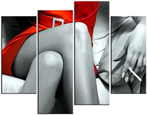 JOJOIL ART BedRoom Fitted Sexy Women With Cigeratte In Hand Excellent Canvas Print Wood Framed Art Work