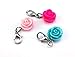 yueton 20pcs Assorted Color Rose Dangle Charms Pendant with Lobster Clasp Jewelry Making Accessory Fit Floating Locket Charms Necklaces