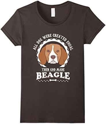Womens D- All Dog Were Created Equal Then God Made Beagle T-Shirt Large Asphalt