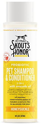 SKOUT'S HONOR Pet Shampoo and Conditioner Probiotic Shampoo Plus Conditioner 2-in-1 Honeysuckle - 16 fl. oz. - Cleans and Conditions Fur, Supports Pet’s Natural Defenses, PH-Balanced, Sulfate Free - Thumbnail 6