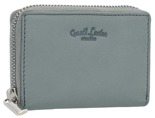 Gusti Abel Leather Wallet Small Wallet Card Case for Men and Women, grey (Grey) - 2A118-33-5