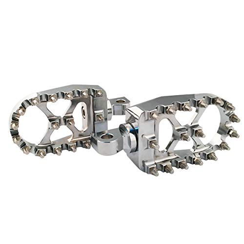 Goldfire Offroad Wide Motorcycle Fat Foot Pegs Pedals, 360° Roating Foot Pedals Footpegs Rests Suit for Harley Davidson Dyna Sportster Bobber (Chrome)
