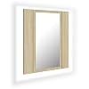 vidaXL-Armario-Espejo-Bano-con-Luz-LED-Inodoro-Aseo-Muebles-Mobiliario-Almacenamiento-Estante-Decoracion-Adorno-Roble