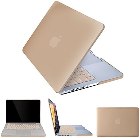 BeneU Plastic Hard Case Cover for Macbook Pro 13 Inch with Retina Display A1502/A1425 with Keyboard Cover and Screen Protector, 2 Sets Rose Gold