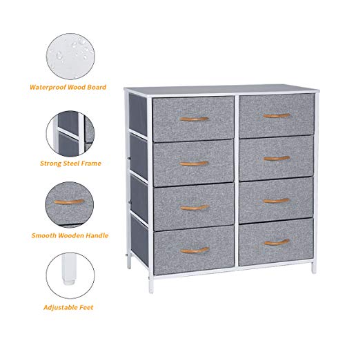 Kamiler Dresser with 8 Drawers,4Tier Wide Chests of Drawers,Tall