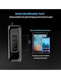 Vogek - Cargador de coche rápido múltiple de 6 puertos, 65 W 13 A, USB, adaptador de cargador de coche de viaje con identificación inteligente para iPhone, Android y otros dispositivos alimentados por USB