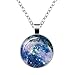 EVELICAL 6 Pcs Womens Mens Galaxy Universe Astronomy World Pendant Chain Necklace for Women Fashion Jewelry