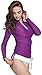 ilishop Women's UV Sun Protection Long Sleeve Rash Guard Wetsuit Swimsuit Top Purple L-US8