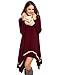 Meaneor Shirt Dress for Women, Womens Long Sleeve Casual Irregular Hem Loose Tunic Shirt Dress-Valentine's Days Gift for Her (Wine Red,L)