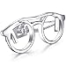 HONEY BEAR 1.89inch Mens Silver Glasses Tie Clip Bar for Normal Size Tie Gift 4.8cm