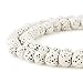 BEADNOVA 8mm Color Lava Beads Natural Crystal Stone Gemstone Round Loose Energy Healing Beads for Jewelry Making (8mm, 48-50pcs, White)