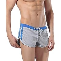 lagita Summer Mens Cotton Loose Men Boys Beach Shorts Sport Shorts (Gray, M)