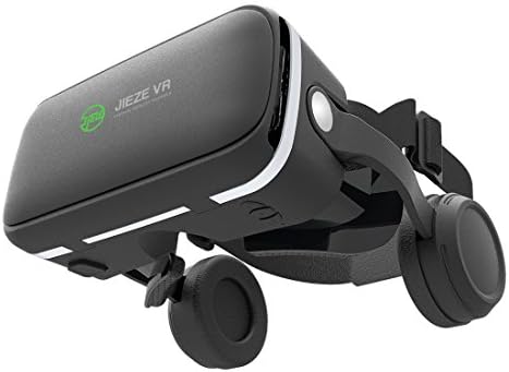3D Virtual Reality Headset with Adjustable Head Straps and Stereo Headphones for IPhone 6/6S/7/8 or Samsung S6/S7/S8 and 4.7" - 6" Screen IOS & Android Smartphones
