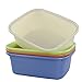 Fiazony 14-Quart Gray Plastic Wash Tub/Dish Pan Basin, Set of 4