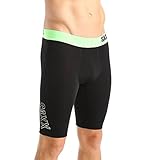 Saxx Mens Force Long Leg Performance Boxers Underwear Small Black/Green