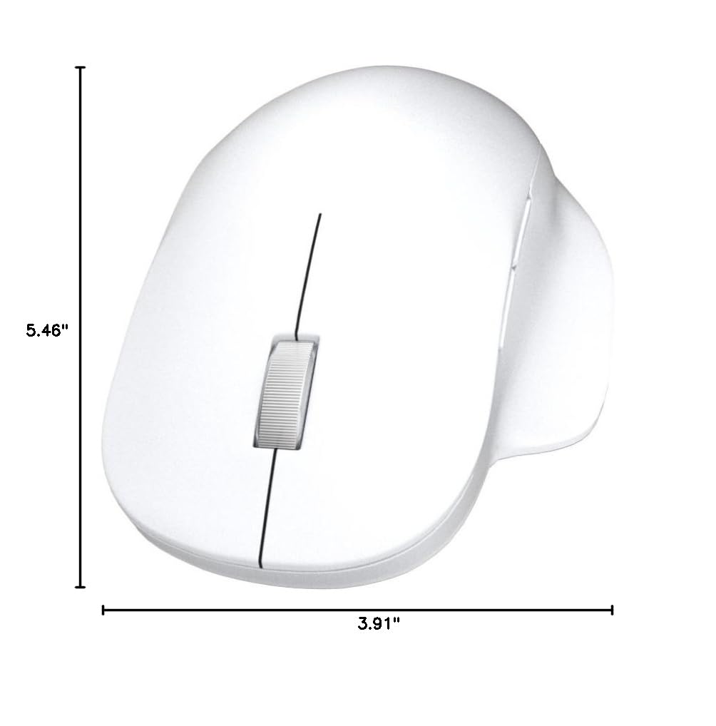 Microsoft Bluetooth Ergonomic Mouse - Glacier with comfortable thumb rest, up to 15months battery life. Works with Bluetooth enabled PCs/Laptops Windows/Mac/Chrome computers, 3.91