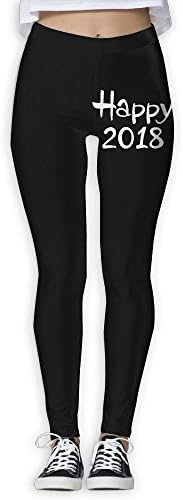 KLYUJIA Yoga Pants, Women's Power Flex Happy 2018-1 Yoga Leggings Tummy Control Workout Running Leggings