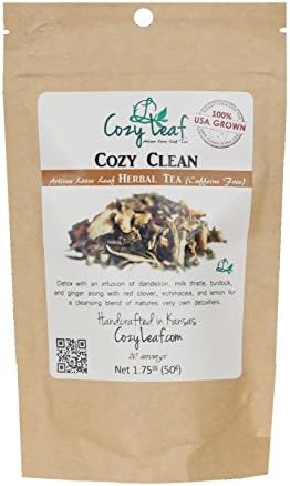 COZY CLEAN DETOX - 100% USA Grown Organic Artisan Loose Leaf Herbal Tea Blend - FORMULATED and BLENDED by Cozy Leaf in Wichita, Kansas USA