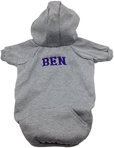 happypettag Personalized Pet Clothes In Gray Custom Handmade Dog Clothes American Apparel Pet Hoodie Customized Embroidery Dog Clothing Dog Apparel - Gray
