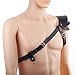 ClearUmm Men`s Leather Cross Body Harness Chest Belt with Single Shoulder Armor