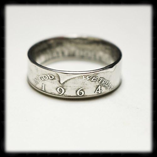 Silver US John F Kennedy Half Dollar Coin Ring
