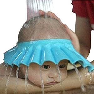 Top McKinley Baby Kids Safe Shampoo Shower Bathing Protection Soft Cap Adjustable Size Hat (Blue)