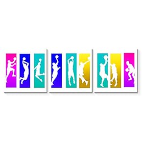 3 Panel Canvas Wall Art Play Basketball Pictures Home Wall Decorations for Bedroom Living Room Paintings Canvas Prints Framed - 12"x12"x3 Panels